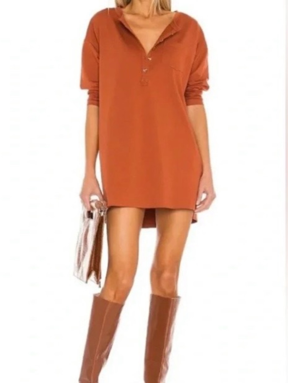 House of Harlow 1960 Henley Dress - Burnt Orange Rust